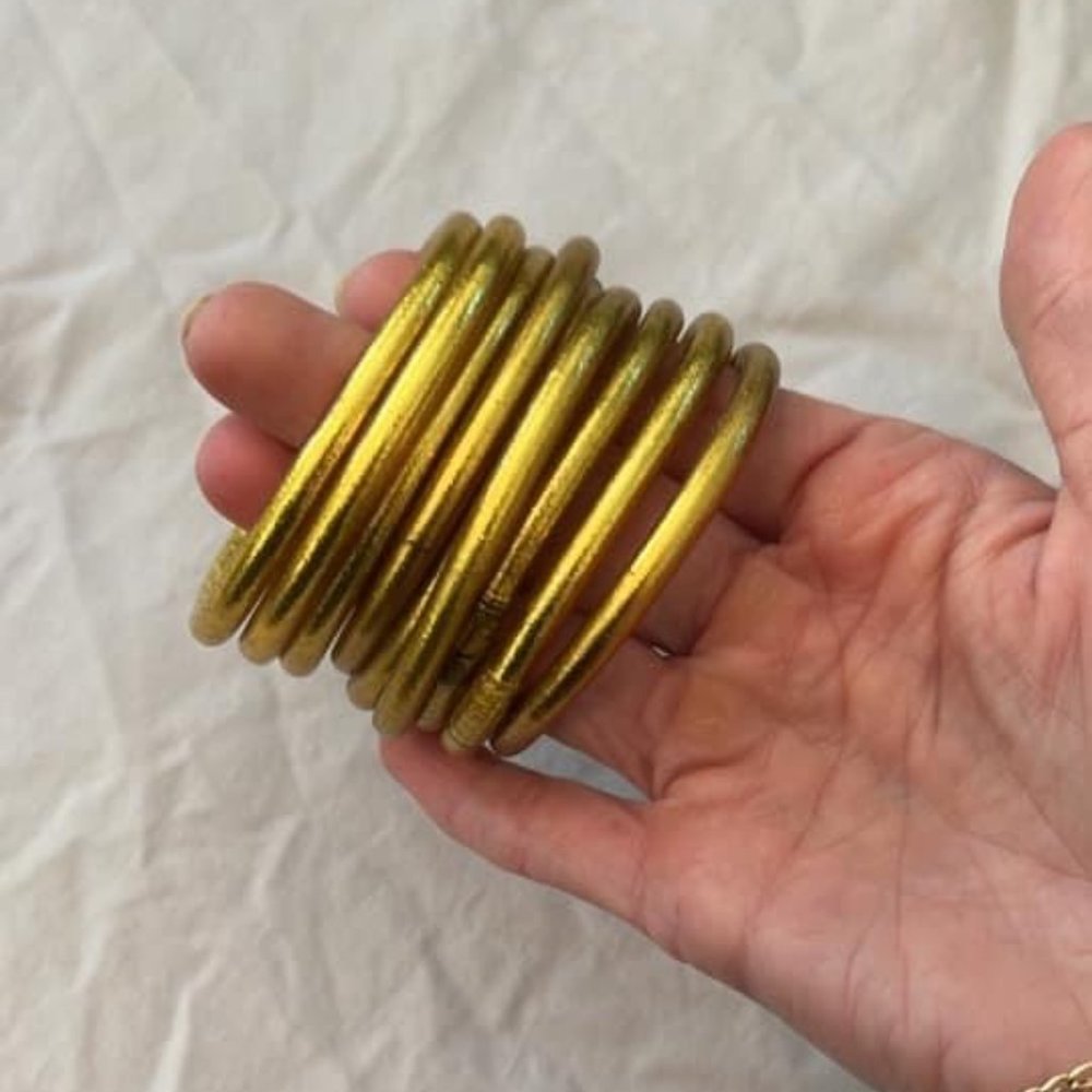 Budha Girl Bangles-SIZE MEDIUM-Gold All Weather Bangles